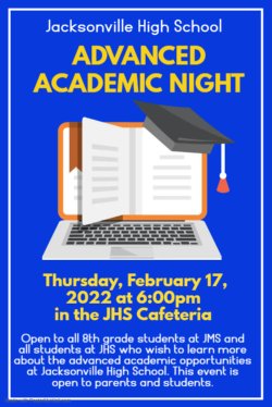 flyer for advanced academic night